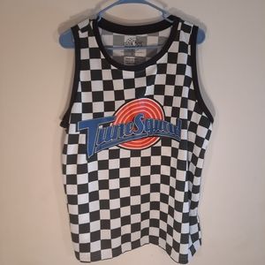 LOONEY TUNES Space Jam Toon Squad Bugs#1 Checker Basketball Tank Size MED